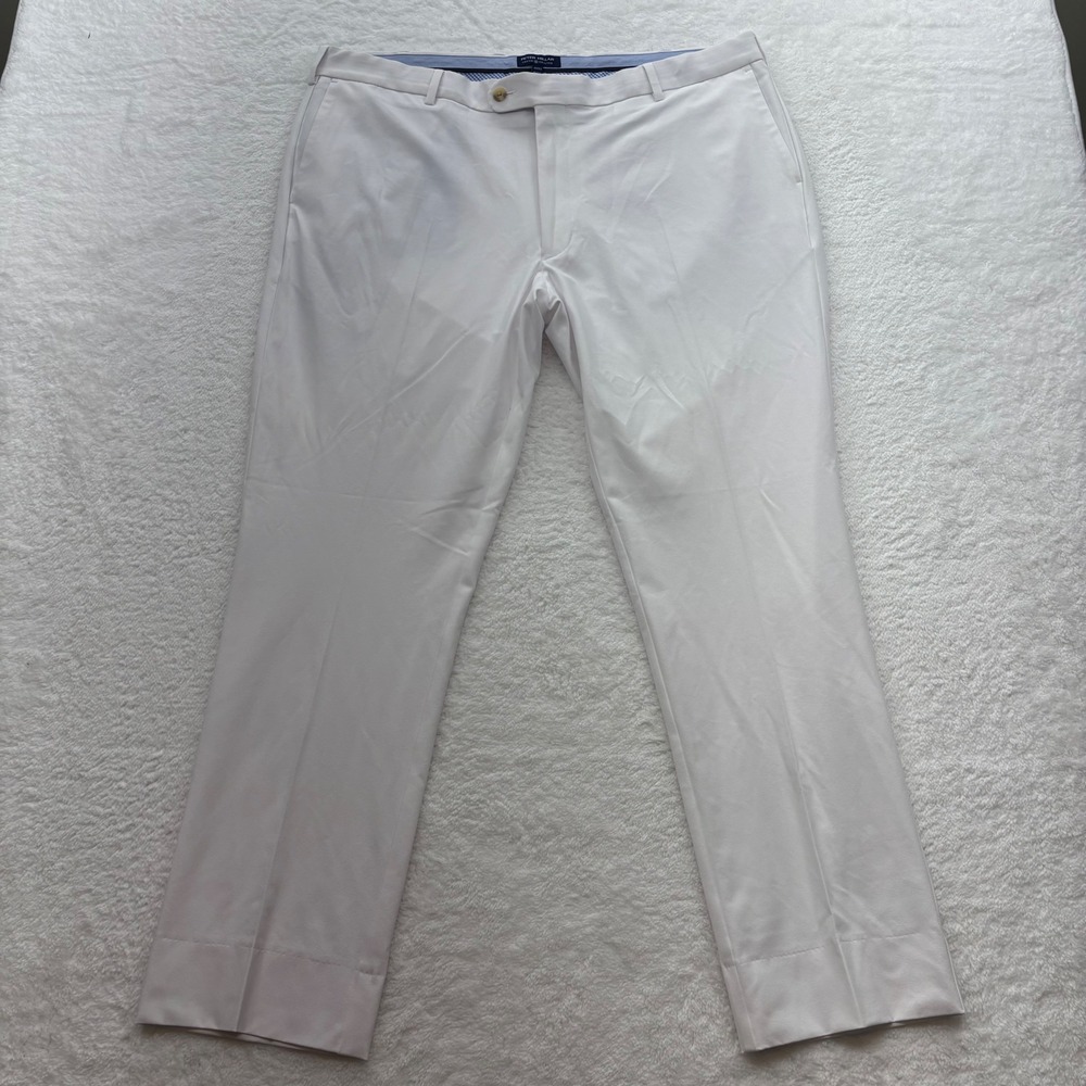 Peter Millar Crown Crafted Mens White Performance Chino Pants 40x32 Stretch Golf